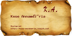 Kese Annamária névjegykártya