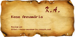 Kese Annamária névjegykártya